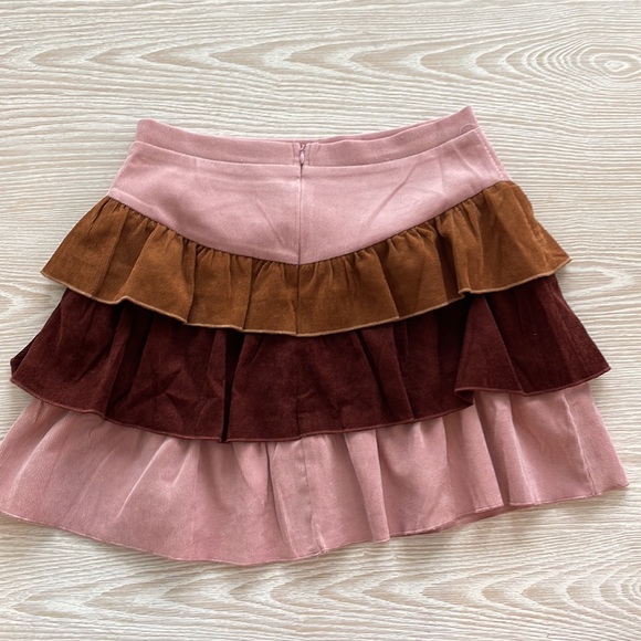 Francesca’s Tiered Ruffle Corduroy Skirt - Picture 3 of 5